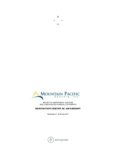 Mountain Pacific Bank 2018 Audit